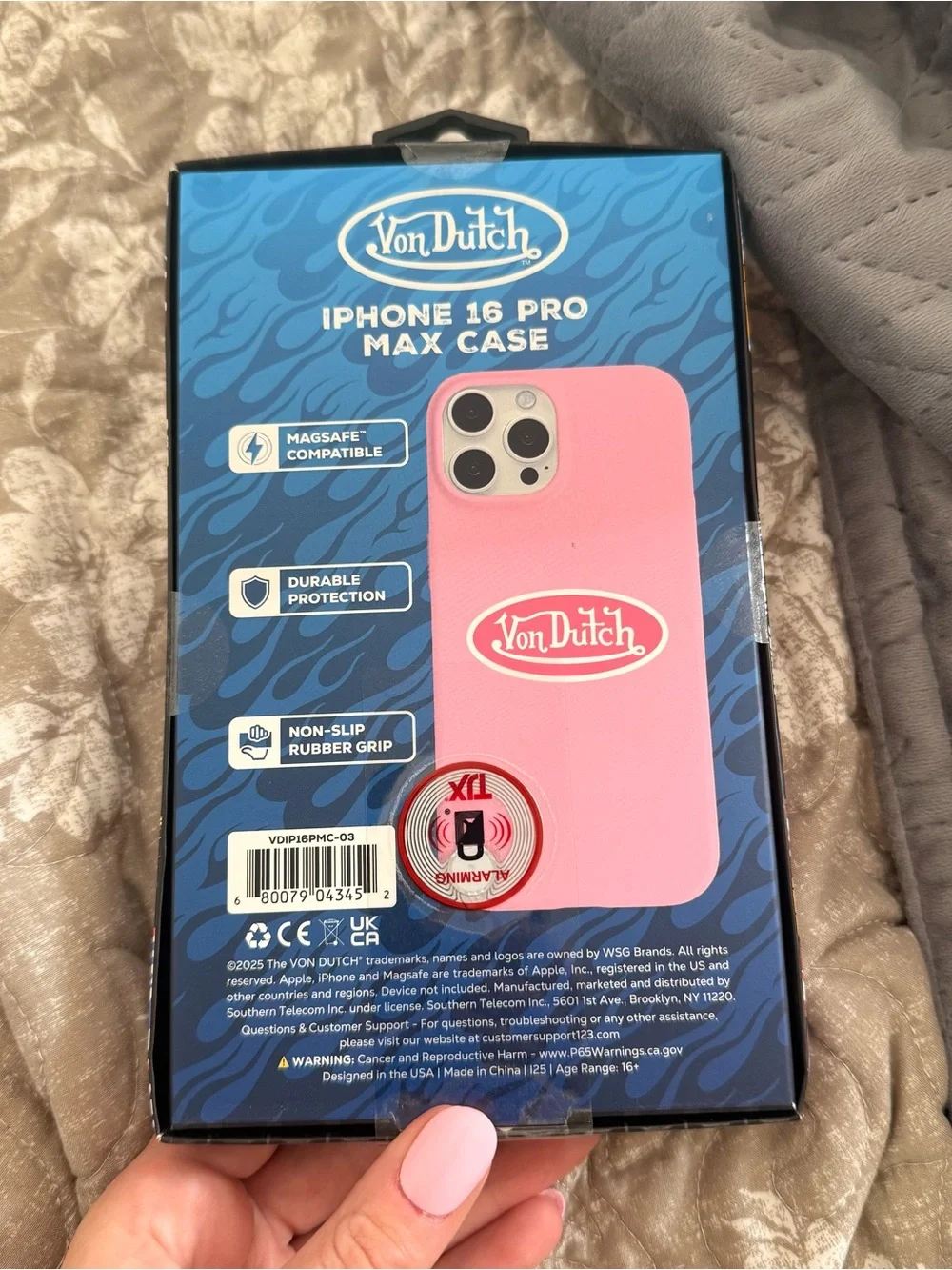 Von Dutch Pink iPhone 16 Pro MagSafe Case with Logo